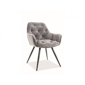 Стул SIGNAL CHERRY Velvet Bluvel 14 серый/черный мат